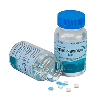 Methylprednisolone ( Vỏ sò 2 lớp trắng xanh )